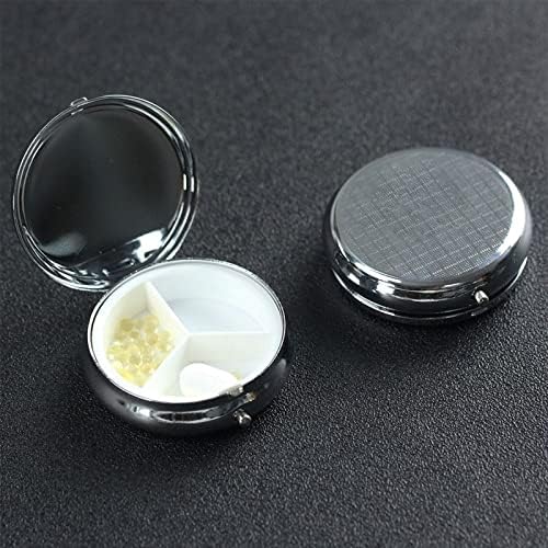 Empire State Building Round Pill Box, Mini Portable Pill Box, adequado para casa, escritório e viagem