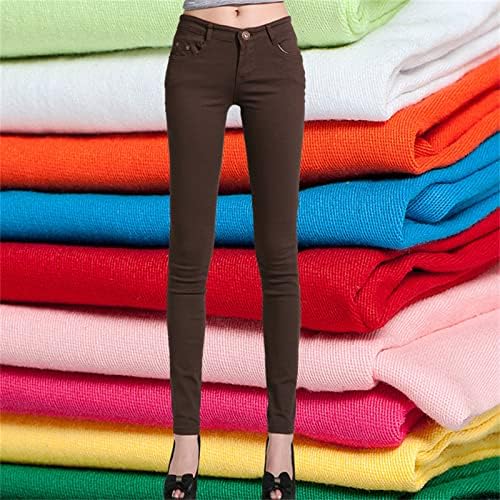 Jeans skinny de ascensão média para mulheres clássicas esticadas fits calças jeans casuais emagrecido