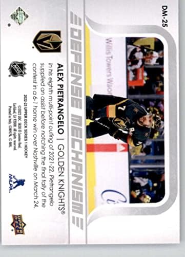 2022-23 Mecanismo de defesa do convés superior DM-25 Alex Pietrangelo Vegas Golden Knights NHL Hockey Trading Card