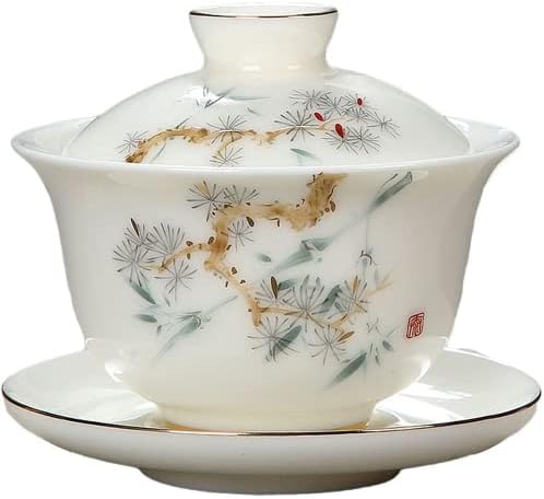 Xialon 160ml Tradições chinesas Treureen Teacup Ceramic Gaiwan Kung Fu Cerimônia de chá