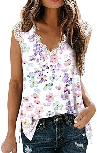 Miashui 3xl Top Women v pescoço de pescoço top shirte flor tank tanque tampa de verão de verão de verão