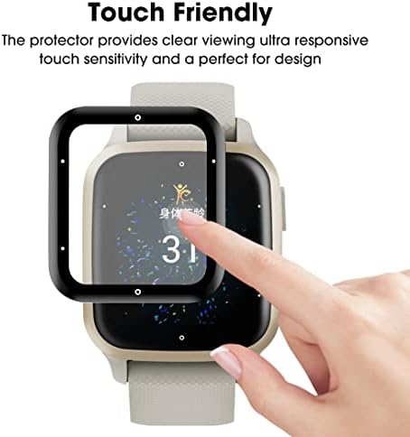 Yiiloxo [3 peças Protetor de tela de borda curvada 3D compatível com Garmin Venu Sq 2 Music Edition Smart Watch Soft HD Filme de proteção TPU TPU [capa completa] [sensível ao toque] [anti-arranhão]