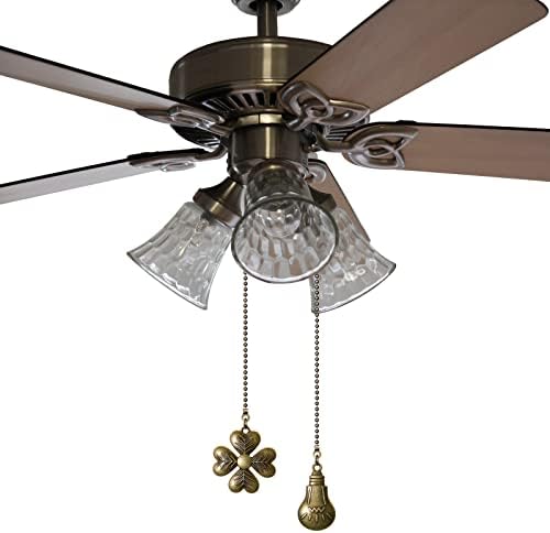 EIFHYT 13,9 polegadas Fan de teto Pull Chain com formato decorativo de trevo de quatro folhas e formulário de lâmpada Extendedores