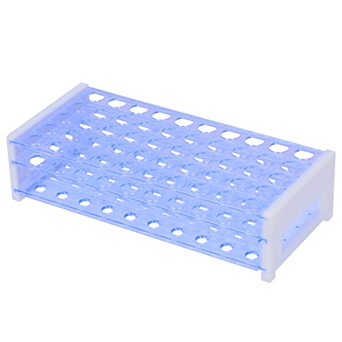 Rack de tubo de teste Stonylab, rack de suporte de tubo de tubo de tubo de tubo de teste azul de três camadas para experimentos científicos