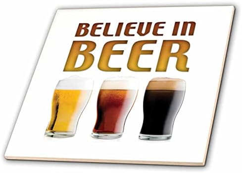 Imagem 3drose de palavras acredita em cerveja com canecas de cerveja - azulejos
