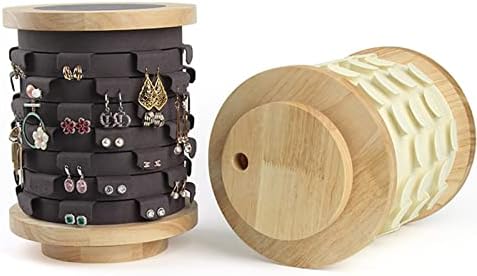 Exibição de joias requintada Rackjewelry Torre de joalheria rotativa com 72 inserções de brinco de breol giratório portador de