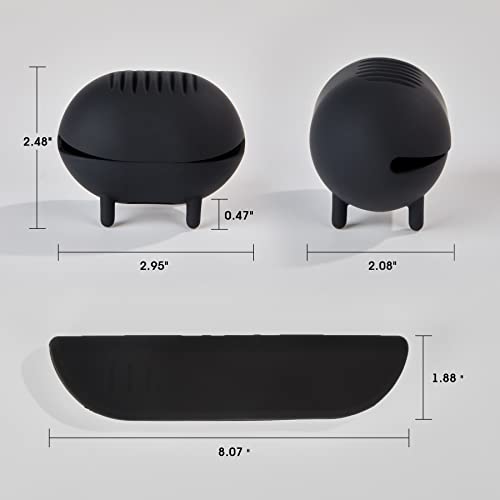 Blinder de maquiagem liquidificador de esponja Conjunto de silicone Viagem Black Scelioned Stand Stand 2pc Organizador