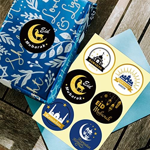 Sorkwo 180 PCs Eid Mubarak adesivos Ramadan Kareem adesivos Ramadan adesivos para decorações de festas EID suprimentos