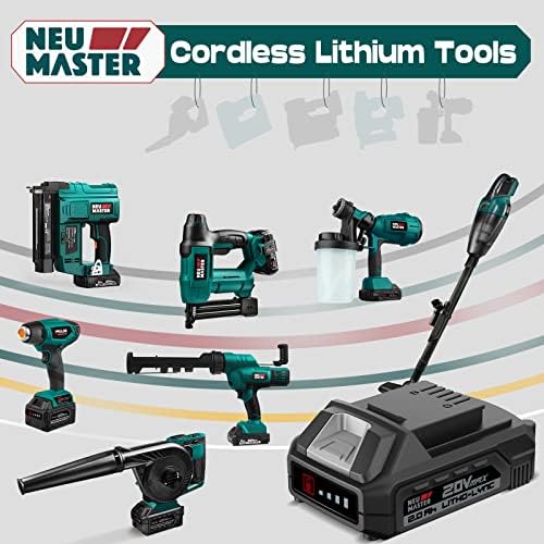 Bateria de pistola de unhas sem fio, bateria mestre neu Brad Nailer/Gun Staple Ntc0023, 20V máx. 2.0AH Bateria e carregador