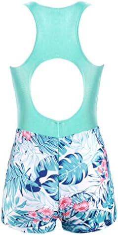 Yuumin Kids Girls Ginnstics Letard Sleeseless Athletic Unitard Biketard com shorts para dança/esportes/natação