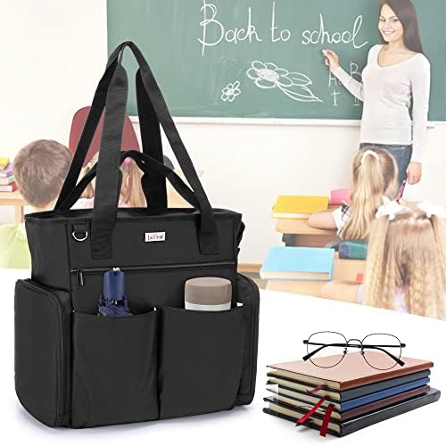 Saco de Tote de professores de Lodrid com fundo acolchoado, bolsa de utilidade de professores com compartimentos de laptop