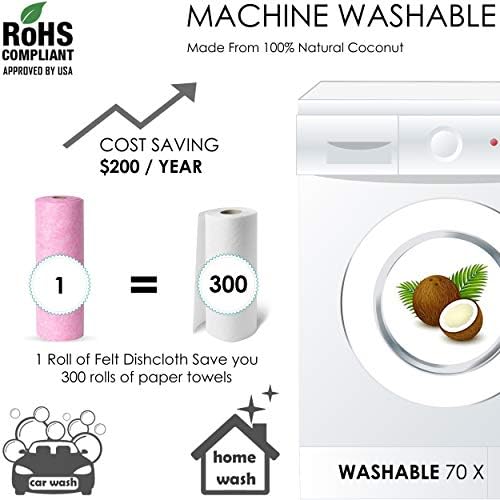 Máquinas de limpeza de feltro Máquina lavável - Carros reutilizáveis ​​e panos de cozinha absorvente toalhas absorventes em lençóis