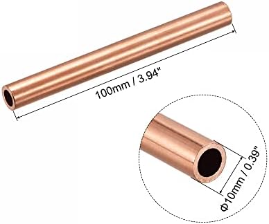 tubo redondo de cobre uxcell 10 mm od 1,5 mm espessura de parede de 100 mm de comprimento de tubulação de tubo