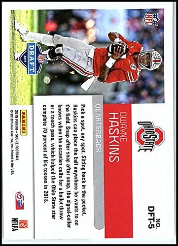 2019 Pontuação NFL Draft #5 Dwayne Haskins Ohio State Buckeyes Cartão de negociação de futebol NFL NFL em condição bruta