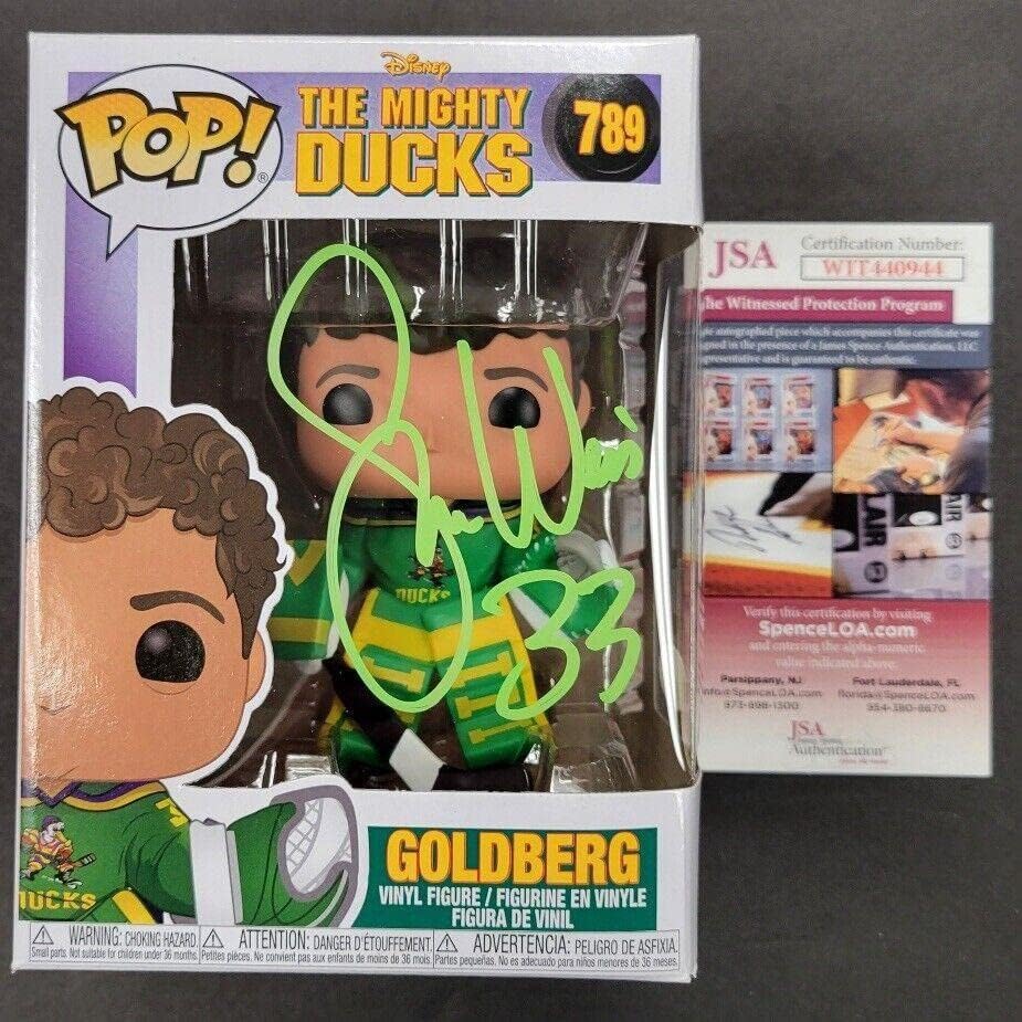 Shaun Weiss assinou o Mighty Ducks Goldberg Funko Pop Autograph ~ JSA Testemunha COA - Figuras autografadas da NHL