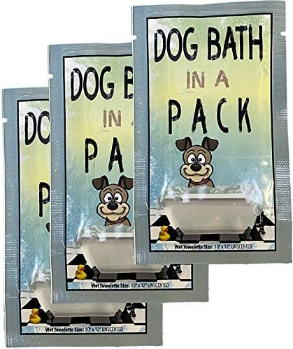 Banho de cachorro em um banho de pacote e lenços úmidos de preparação - 48 pacotes individuais por venda de ordem