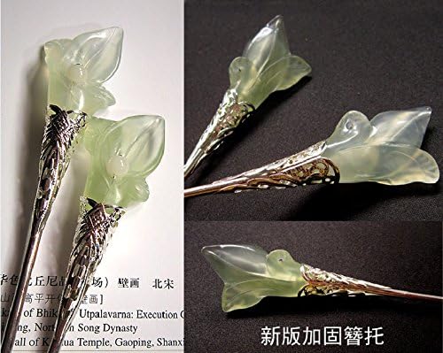 Cabine de cabelo Mulan de estilo chinês / de mulheres tradicionais de cabelo retrô de fabricação manual / mangnolia / verde