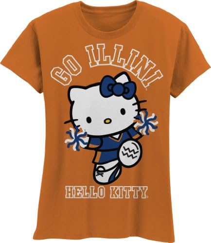 NCAA Illinois lutando com Illini Hello Kitty Pom Pom Girls 'Crew Tee camiseta