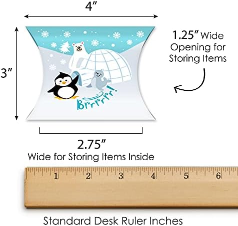 Big Dot of Happiness Arctic Polar Animals - Favor de caixas de presente - Chá de bebê de inverno ou festa de festas de aniversário Petite Caixas - Conjunto de 20