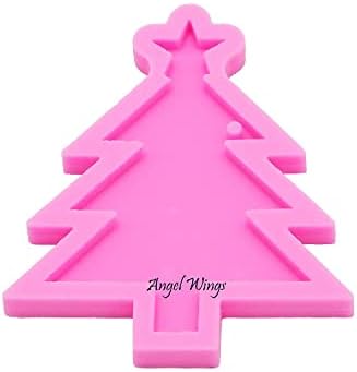 Angel Wings Christmas Sock Shape Keychain Resina molde a resina de resina de silicone Chave de anel de anel de pingente