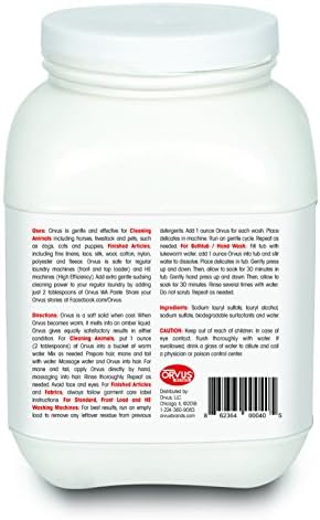 Limpador de pasta Orvus wa - 120 onças - cavalo, gado e shampoo de cachorro - Quilt, detergente/limpador de linho fino