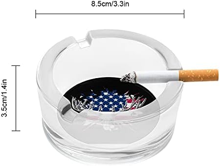 Deer Hunting USA American Flag Cigarettes Fumadores de vidro Ashtrays Bandeja de cinzas para decoração de mesa de mesa para