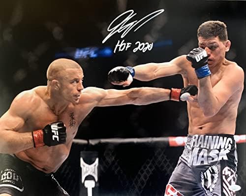 Georges St-Pierre autografado assinado inscrito 16x20 Photo UFC JSA Testemunha