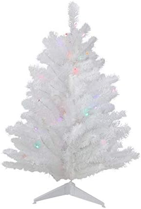 2 'Pré -iluminada neve média branca árvore de natal artificial - luzes multicoloridas