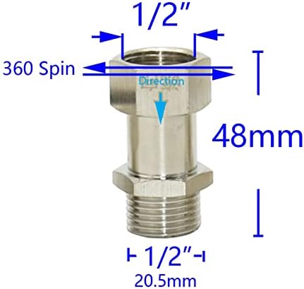 Adaptador do conector da mangueira Brass 1/2 A válvula de retenção de verificação de linha de retenção rosqueada Válvula de retenção da torneira