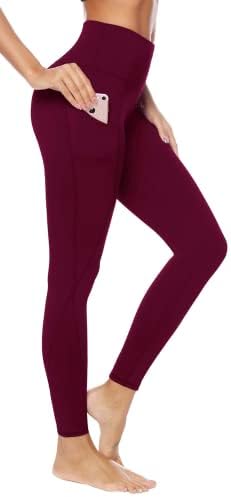 Calças de ioga Auu para mulheres trepando de alta cintura leggings com bolsos Casual Running Stretch Long Pants