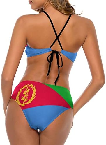 Bandeira da Eritreia impressa em duas peças de biquíni sexy para mulheres praia de verão