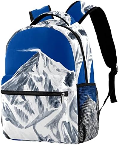Backpack Rucksack School Bag Travel Casual Daypack para mulheres meninas adolescentes, paisagem da montanha de neve
