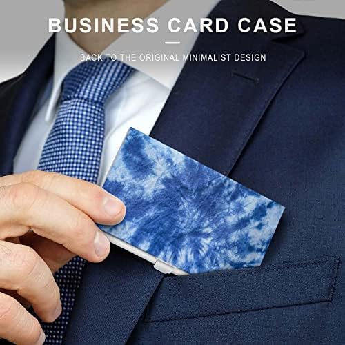 Blue Tie Batik Dye Business Id Card Titular Silm Case Profissional Metal Nome Card Pocket Pocket