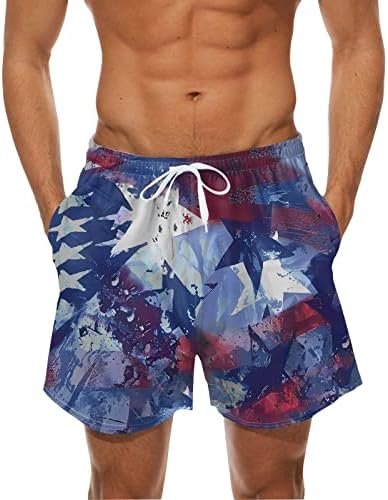 BMISEGM Summer masculino Nada de malas masculinas do Dia da Independência Menina Casual Shorts Sem Checke Board Shorts