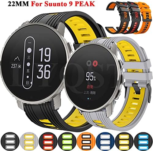 Tiras de silicone Hepup para Suunto 9 Peak Sport Smart Watch Breathable for Yamay SW022 Smartwatch Substitui