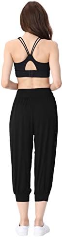 Hoerev Women Super Modal Spandex Harem Yoga Pilates Capri Pants Lounge Pant