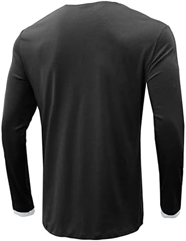 Jeke-DG Mens de manga comprida Camiseta Henley Colher de colarinho de treino Roupa