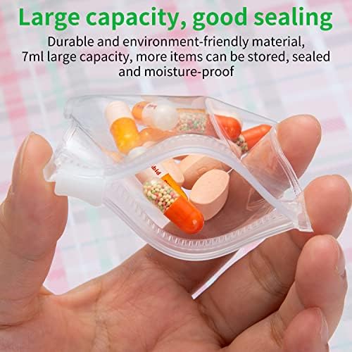 Bolsas de armazenamento de comprimidos reutilizáveis, pequenos pacotes de comprimidos portáteis para pílula para organizador