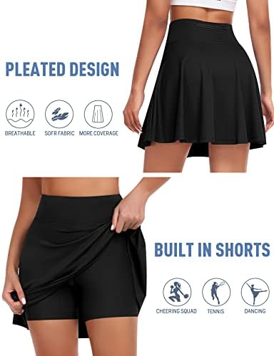 Salas de Skorts para mulheres com shorts de cintura alta Saias de tênis de cintura alta