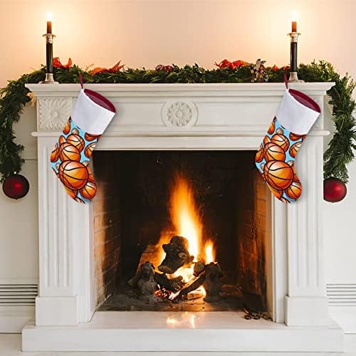 Bolfeas de basquete Pattern Christmas Holiday meias decorações de casa para lareira de árvore de Natal Meias penduradas
