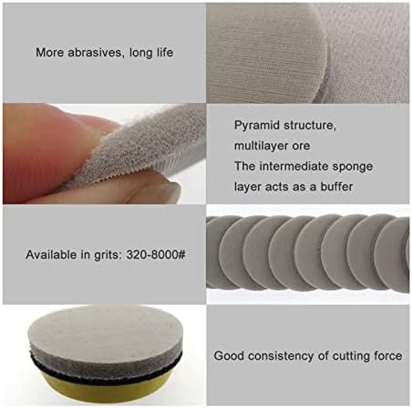 Lixa abrasiva de Zsblxhhjd 2 50mm de lixa de disco de esponja de algema molhada 320-8000 grão para polimento e moagem de joias