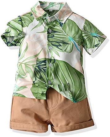 Wobig Toddler Baby Boys Hawaiian Shorts Roupa de camisa impressa infantil Top+shorts 2pcs Summer Casual Roupas Conjunto
