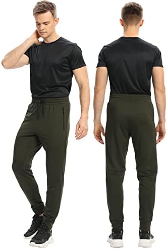 Calça de moletom de ginástica de ginástica de 2 pacote, calças de treino atléticas para homens, calças de pista com bolsos com zíper