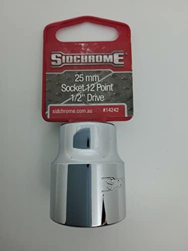 Sidchrome SCMT14242 Soquete métrico de 12 pontos, 25 mm x 1/2 polegada de acionamento