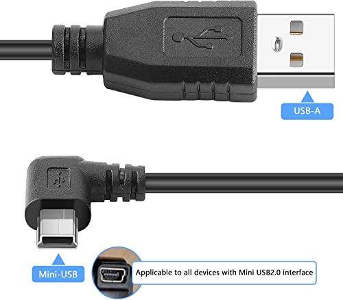 Cabo de carregamento USB Mini Mini para o Q2 Dash Came, USB 2.0 A-MASE A MINI-B CARRATE DE ADAPTADOR DE POWER CARREGADOR DE VEÍCULO