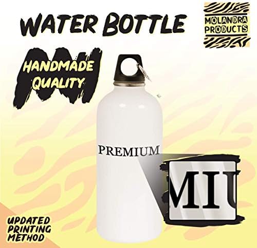 Molandra Products Cargo - 20oz Hashtag Bottle de água branca de aço inoxidável com moçante, branco