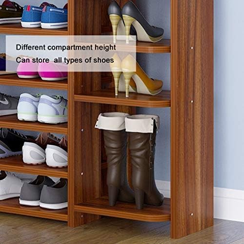 Sapatos Tomyeus prateleira de 7 camadas de calda de tênis multifuncional rack home de armazenamento vertical rack com compartimento