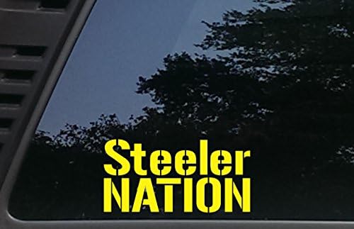 Steeler Nation - 7 x 3 1/2 Die Cut Decalk/adesivo de pára -choques para carros, JDM, caminhões, janelas, barcos, caixas de ferramentas, etc. feitas e navios dos EUA!