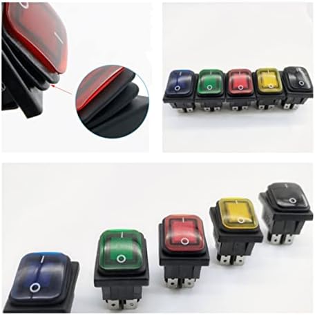 NASHO Rocker Switch KCD4 20A / 125V 16A / 250V DPST 4-PIN DPST IP67 Interruptor de alimentação à prova d'água selada com LED 12V 220V 30x22