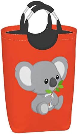 Saco de armazenamento de roupas sujas de 50l quadrado dobrável/com alça/koala comer folha adequada para o banheiro Travel Home
